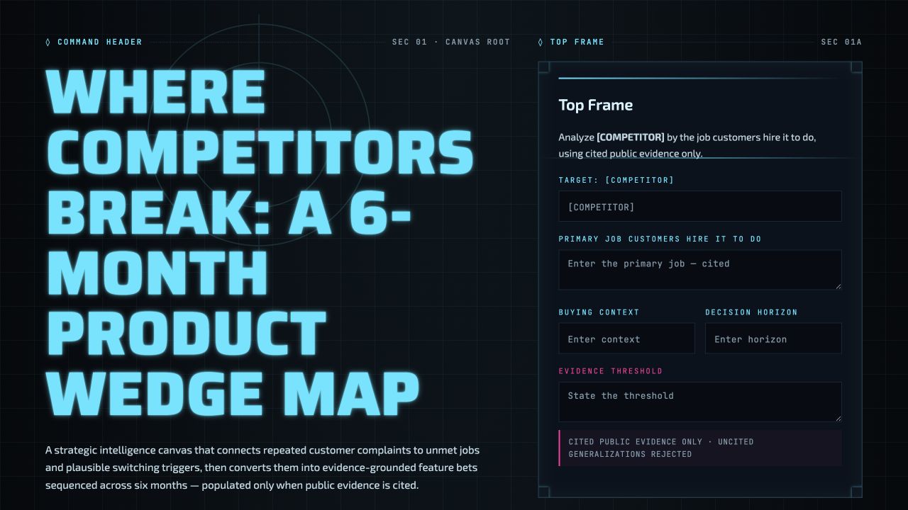 Where Competitors Break: A 6-Month Product Wedge Map